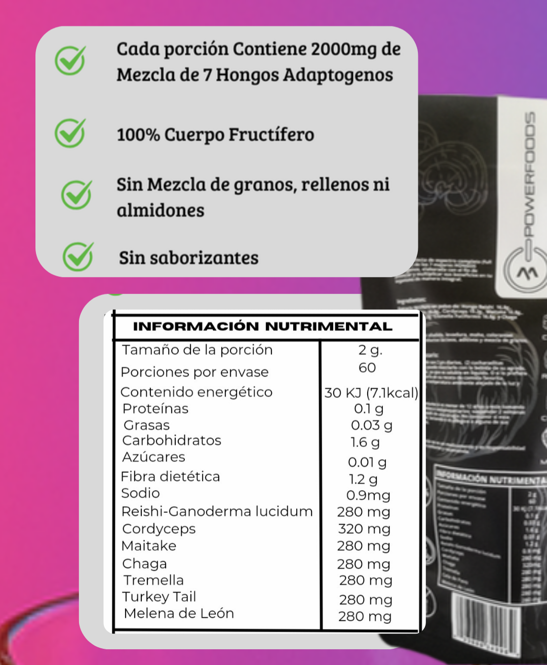 Mezcla Funcional con Siete Adaptógenos🥇