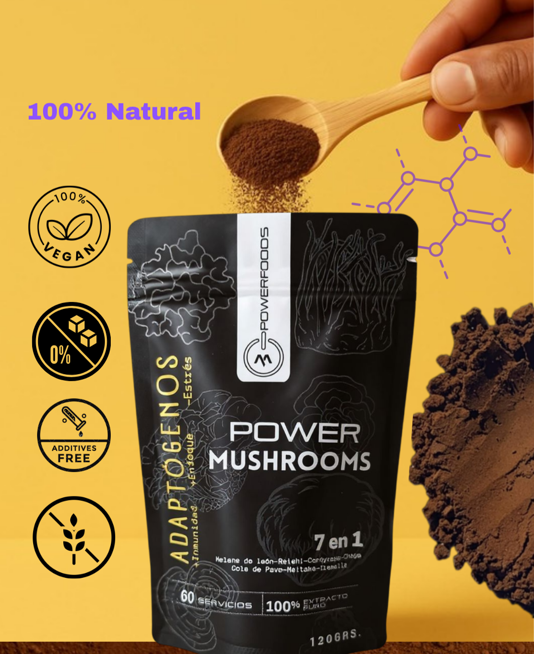 Mezcla Funcional con Siete Adaptógenos🥇